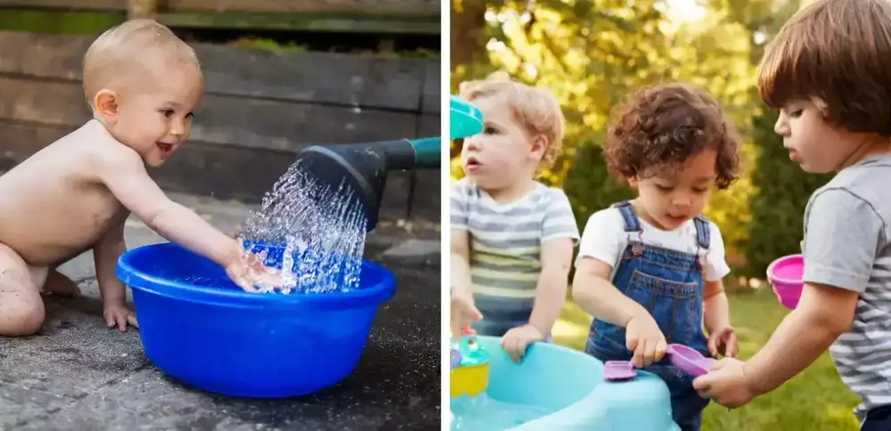 Baby SPONGE water bin!  Baby learning activities, Infant activities, Baby  play activities